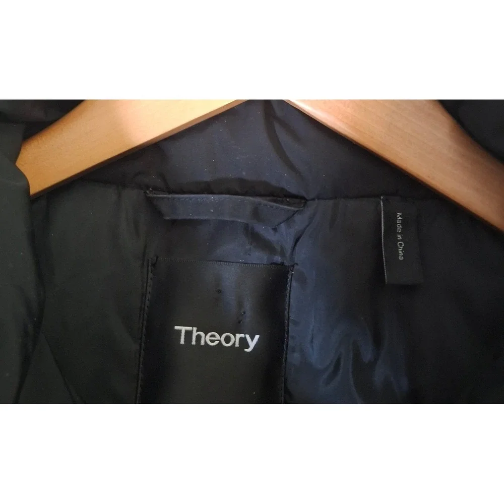 Theory Down Puffer Jacket Women's Small Hooded Parka Coat